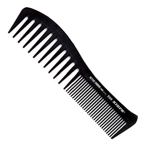 Kiepe  Professional Comb Active Carbon Fibre 195 X 50 - Расчёска карбоновая, комбинированная для прочесывания длинных волос, с антибактериальным покрытием.