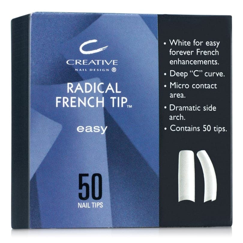 "RADICAL FRENCH TIPS №1" - Типсы с микроконтактной зоной, для французского маникюра, белые, №1, 50шт.