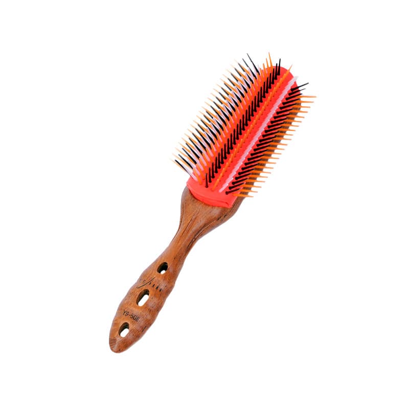 Щетка для волос "Pro Wood Styler", нейлоновая щетина, 9 рядов, с деревянной ручкой.