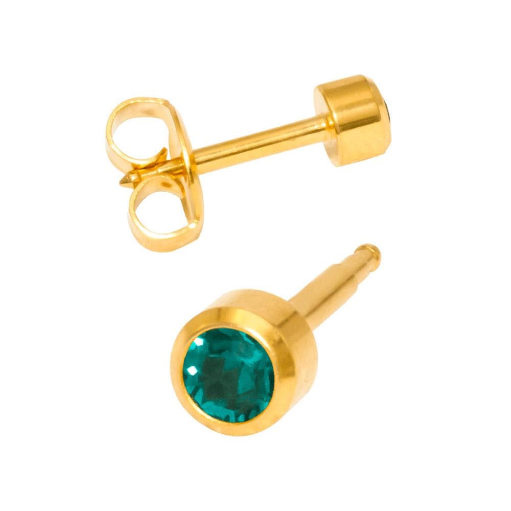 MAXI DECEMBER BIRTHSTONE-Камень Голубой циркон месяц декабрь позолоченный