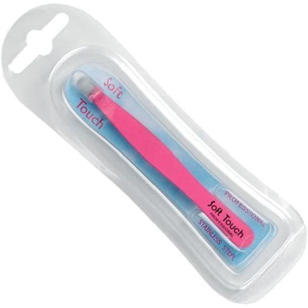 Kiepe Tweezers Soft Touch Ss Steel - Пинцет "SOFT TOUCH", со скошенными кончиками, с прорезиненным цветным покрытием, 3.7.