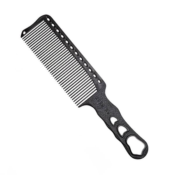 BARBER COMB SOFT CARBON - Расческа для стрижки под машинку, с ручкой, карбоновая, с антистатическим эффектом, черная, длина 240мм.