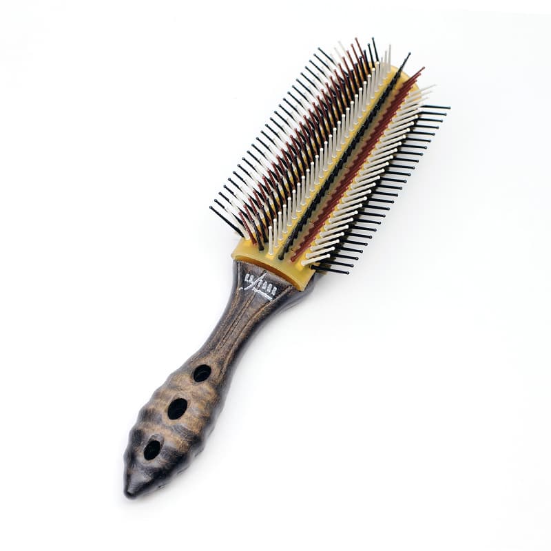Щётка для волос WOOD DRAGON AIR STYLER 9 ROWS, нейлоновая щетина вперемешку с пластиковой, 9 рядов