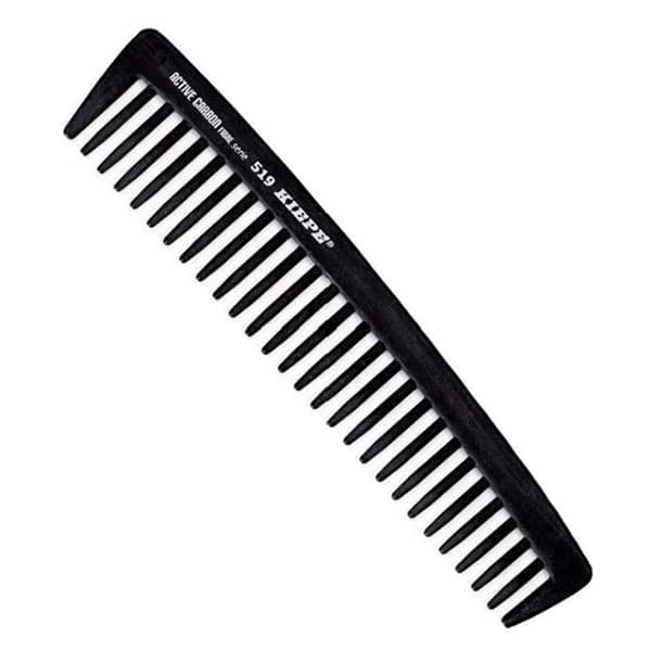 Kiepe Professional Comb Active Carbon Fibre 185 X 38 - расчёска "KIEPE ACTIVE CARBON 519" карбоновая, для прочесывания длинных волос, с антибактериальным покрытием.
