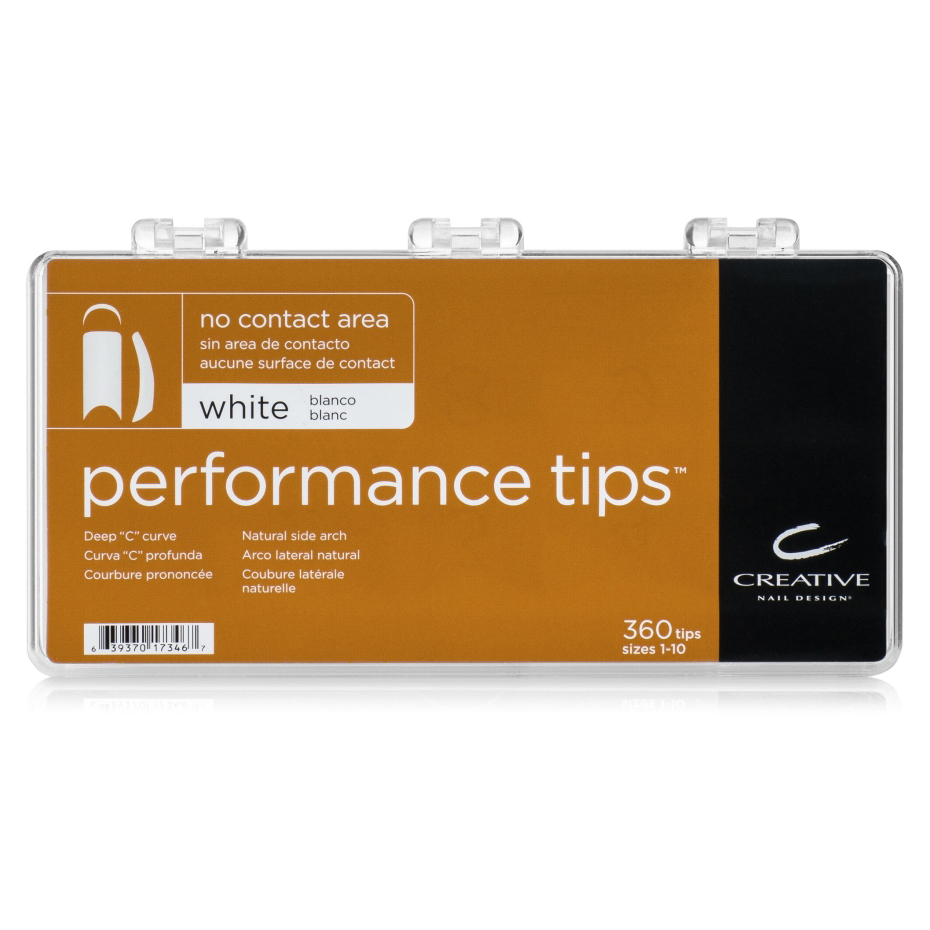 "PERFORMANCE WHITE TIPS" - Типсы без контактной зоны, не требующие длительного подпиливания, белые, ассорти, 360шт.