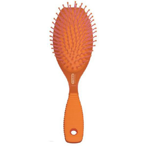 STYLING BRUSH, 9 ROWS, RUBBER HANDLE, ASSORTED COLOURS - МАССАЖНАЯ ЩЕТКА ДЛЯ ВОЛОС, НЕЙЛОНОВАЯ ЩЕТИНА, 9 РЯДОВ (ЦВЕТА В АСОРТИМЕНТЕ) 