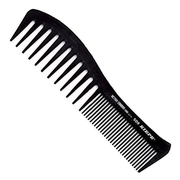 Kiepe  Professional Comb Active Carbon Fibre 195 X 50 - Расчёска карбоновая, комбинированная для прочесывания длинных волос, с антибактериальным покрытием.