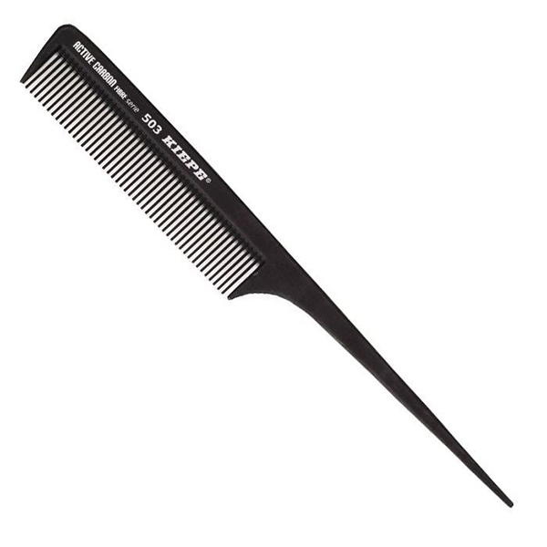 Kiepe Professional Comb Active Carbon Fibre 207 X 27 - расчёска карбоновая, пластмассовый хвостик, с антибактериальным покрытием.