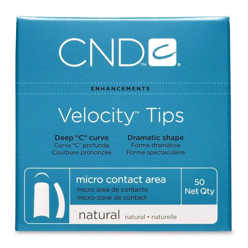 "VELOCITY TIPS №10" - Типсы с глубоким "С" изгибом и укороченной контактной зоной, натурального цвета, №10, 50шт.