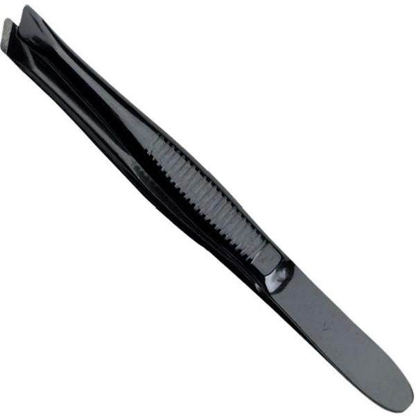 Kiepe Tweezers Black -  пинцет со скошенными широкими кончиками, чёрное эмалевое покрытие, 3,0 мм.