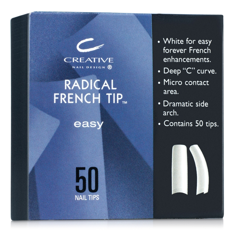"RADICAL FRENCH TIPS №5" - Типсы с микроконтактной зоной, для французского маникюра, белые, №5, 50шт.