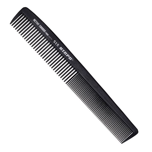 Kiepe Professional Comb Active Carbon Fibre 184 X 28 - расчёска  карбоновая, комбинированная для мужских работ, с антибактериальным покрытием.