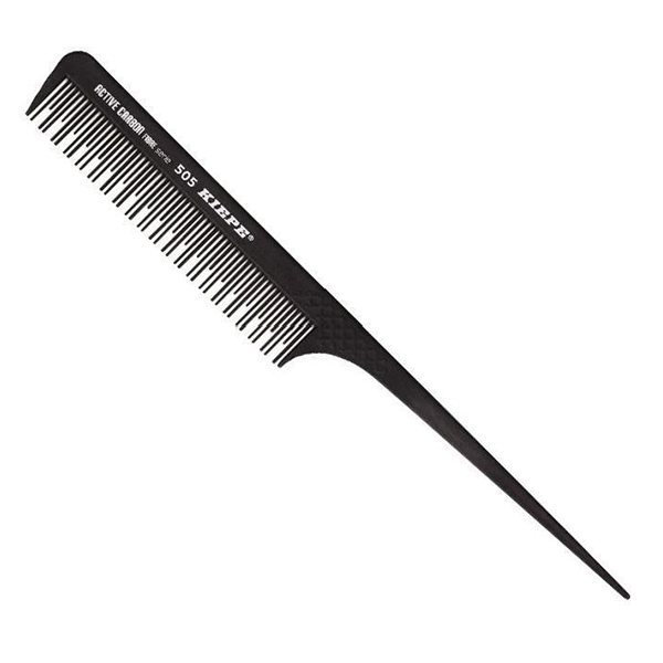 Kiepe Professional Comb Active Carbon Fibre 217 X 27 -  Расчёска карбоновая, для начеса с пластмассовым хвостиком, с антибактериальным покрытием.