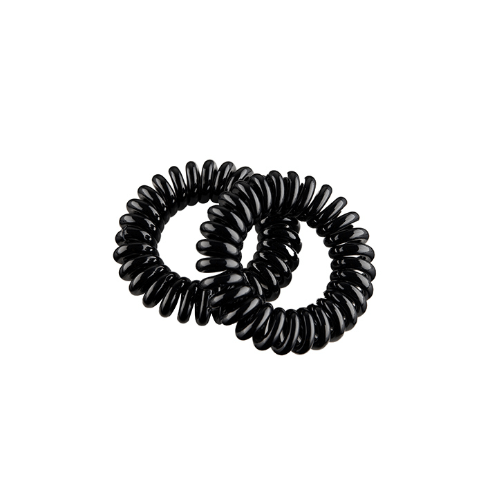 Набор из 2-х спиральных резинок, черного цвета, диаметр 45мм