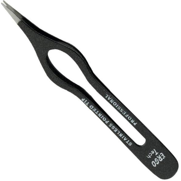 Kiepe Ergo Tech Tweezers Ss Steel - пинцет эргономный с острыми кончиками, эмалированный, 3,9.