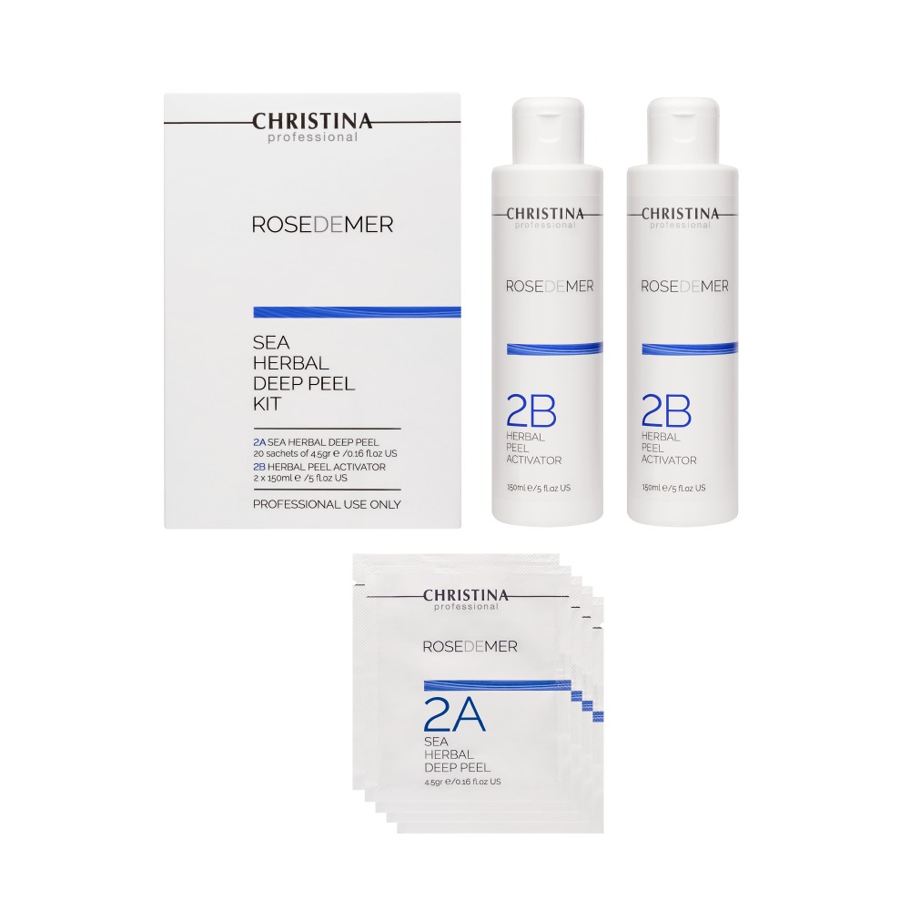 CHRISTINA Rose de Mer Sea Herbal Deep Peel kit - набор для пилинга (20 саше порошка + 2 активатора), kit