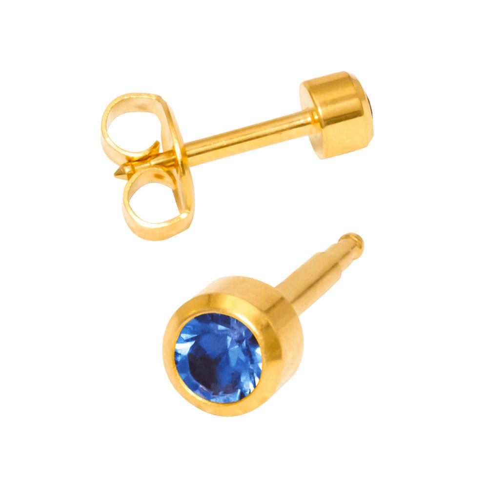 MAXI SEPTEMBER BIRTHSTONE-Камень Сапфир месяц сентябрь позолоченный