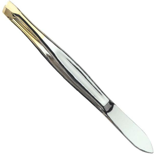 Kiepe Tweezers Gilded Tip - пинцет скошенный средний позолоченные кончики.