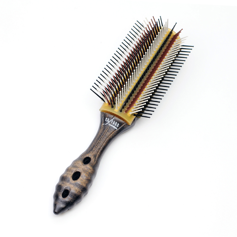 Щётка для волос WOOD DRAGON AIR STYLER 9 ROWS, нейлоновая щетина вперемешку с пластиковой, 9 рядов