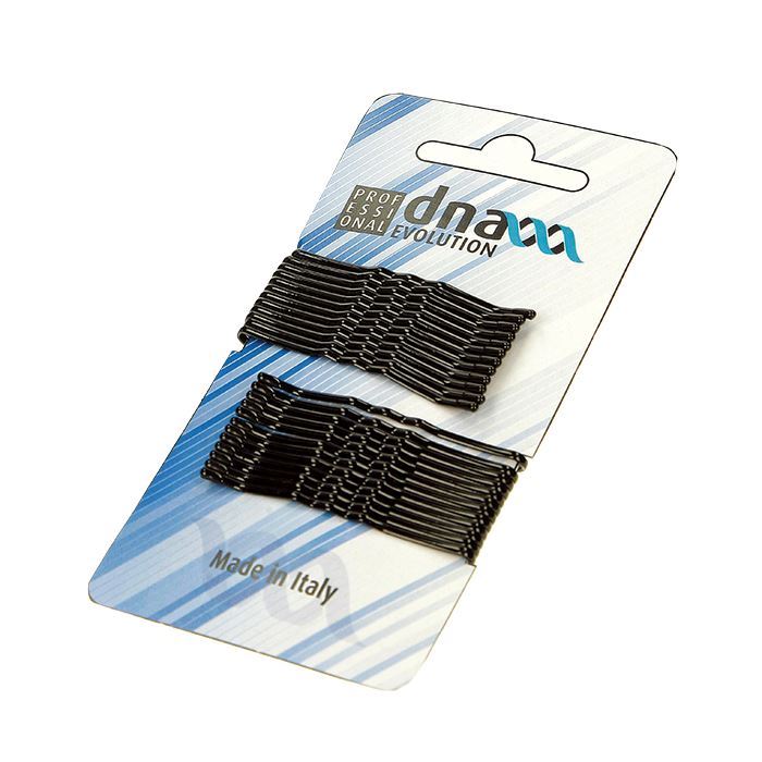 Kiepe Cardboard 24 Pcs Hair Grip Waved Black 2 - невидимки волнообразные, черный, 5 см., 24 шт.