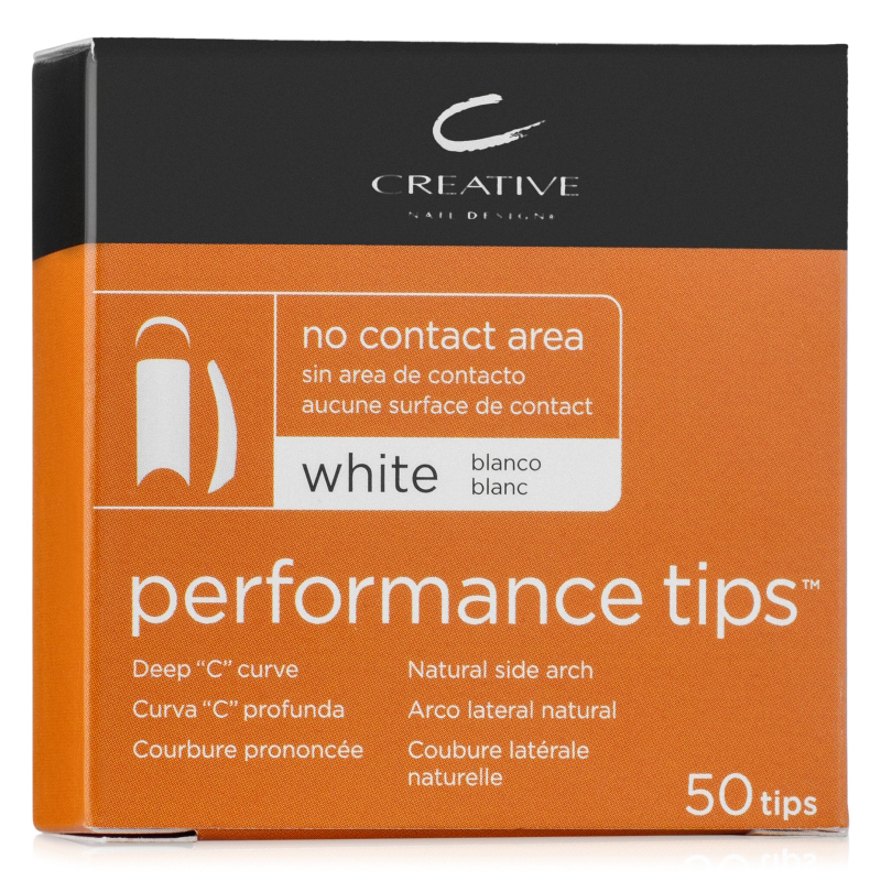 "PERFORMANCE WHITE TIPS №9" - Типсы без контактной зоны, не требующие длительного подпиливания, белые, №9, 50шт.